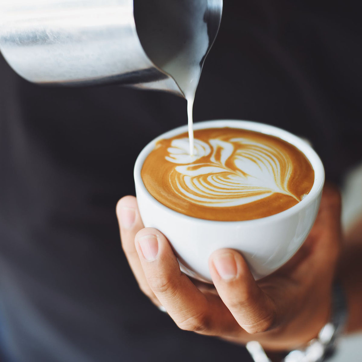 reusable coffee cup latte art