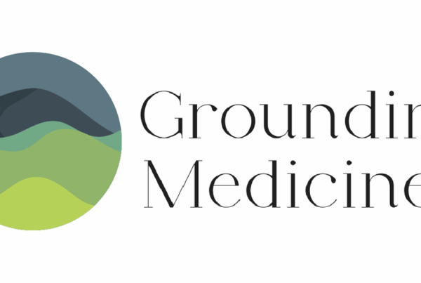 grounding medicine logo with mountain icon