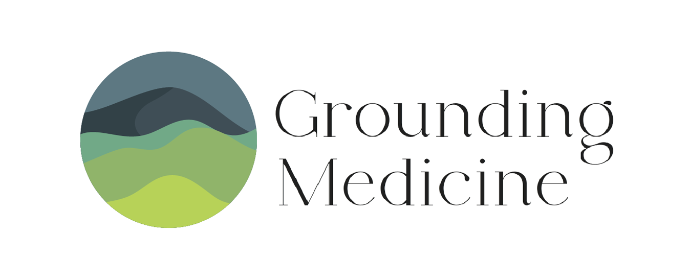 grounding medicine logo with mountain icon
